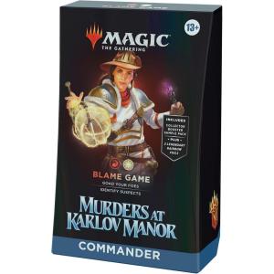 imageMagic The Gathering Murders at Karlov Manor Commander Deck  Blame Game 100Card Deck 2Card Collector Booster Sample Pack  AccessoriesRedWhite