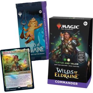 imageMagic The Gathering Wilds of Eldraine Commander Deck  Virtue and Valor 100Card Deck 2Card Collector Booster Sample Pack  Accessoriestraditional