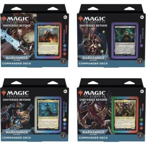 imageMagic The Gathering Universes Beyond Warhammer 40000 Commander Deck Bundle  Includes 1 The Ruinous Powers 1 Necron Dynasties 1 Forces of the Imperium and 1 Tyranid Swarm