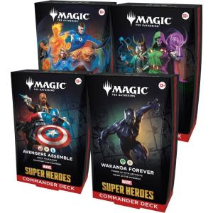 imageMagic The Gathering  Marvel Super Heroes Commander Deck Bundle  Includes All 4 Decks Avengers Assemble Wakanda Forever The Fantastic Four Doom Prevails