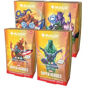 imageMagic The Gathering  Marvel Super Heroes Collectors Edition Commander Deck Bundle  Includes All 4 Surge Foil Decks Avengers Assemble Wakanda Forever The Fantastic Four Doom Prevails